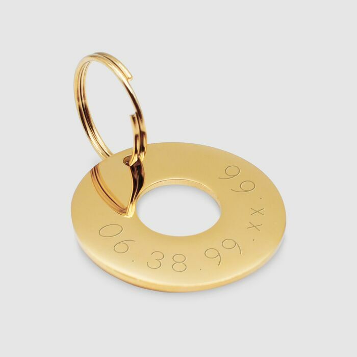 Médaille gravée acier inoxydable doré cible - Taille L (33 mm)