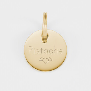 Médaille cheval personnalisée acier inoxydable doré ronde M