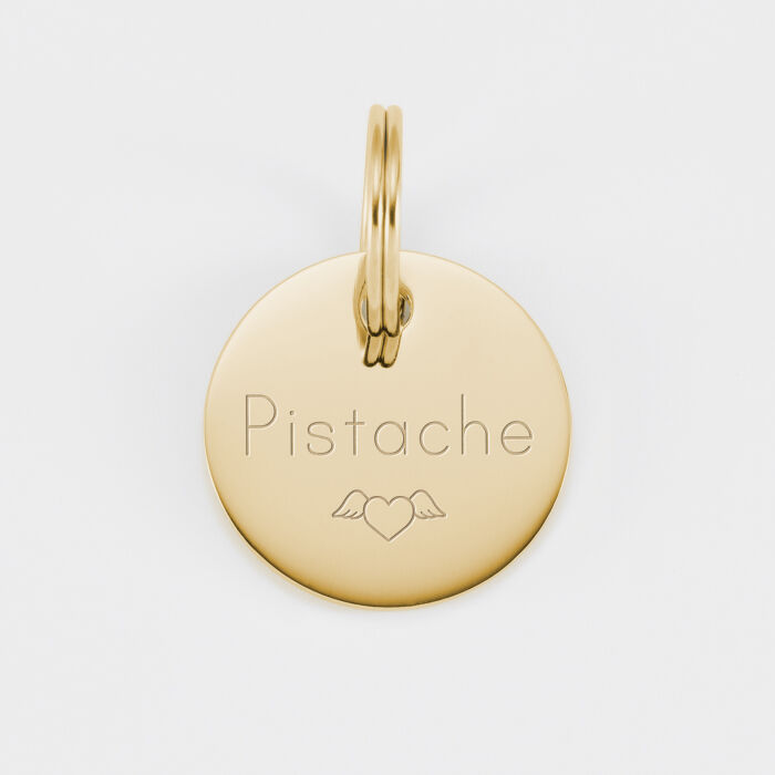 Médaille cheval personnalisée acier inoxydable doré ronde M