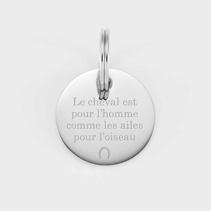 Médaille cheval personnalisée acier inoxydable ronde M