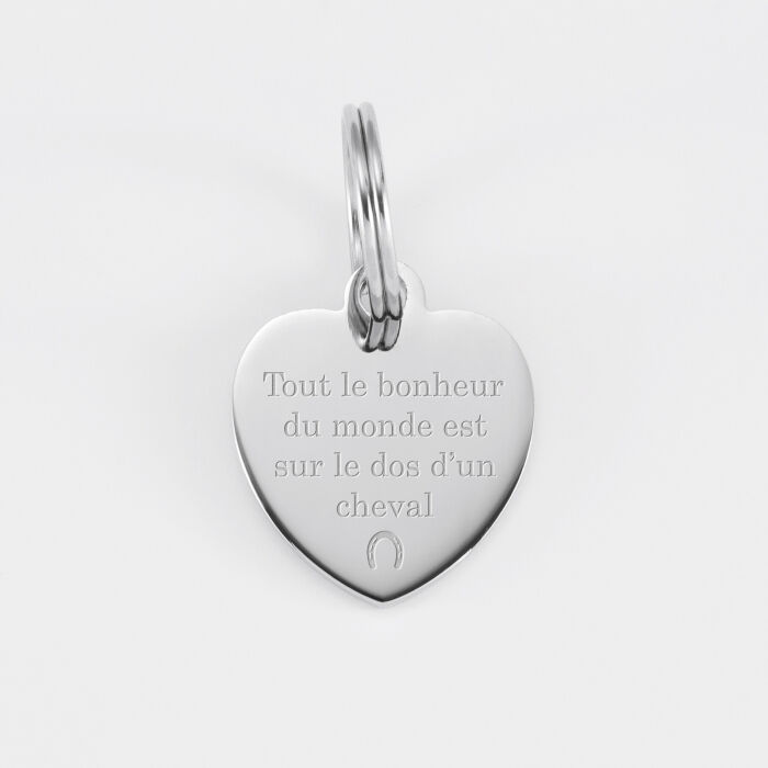 Médaille cheval personnalisée acier inoxydable coeur S