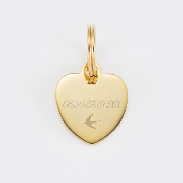 Médaille cheval personnalisée acier inoxydable doré coeur S