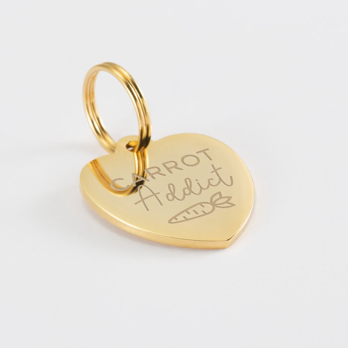 Médaille cheval personnalisée acier inoxydable doré coeur M