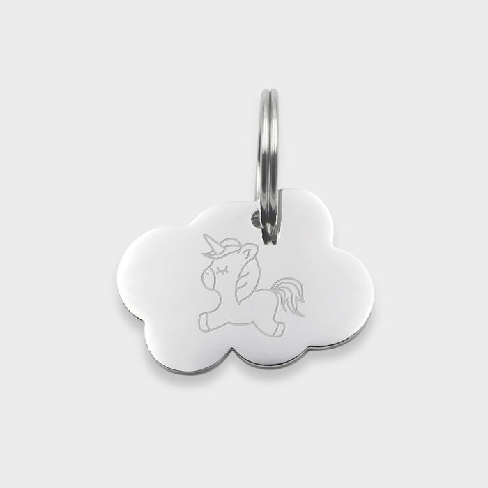 Médaille cheval personnalisée acier inoxydable Nuage M