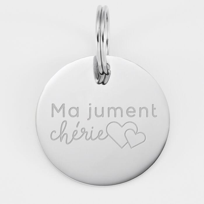 Médaille cheval personnalisée acier inoxydable ronde M