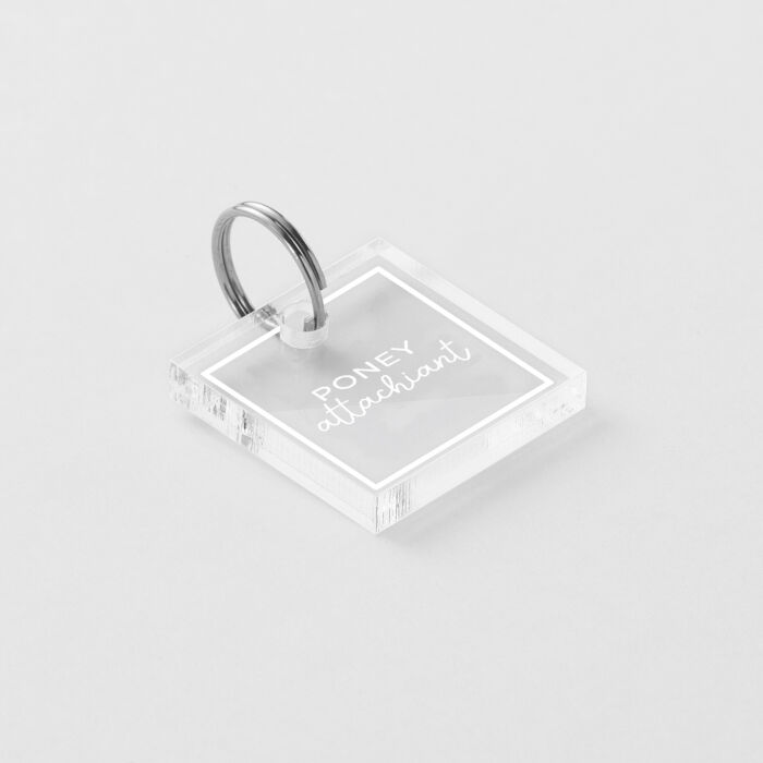 Médaille cheval personnalisée acrylique Carrée XS