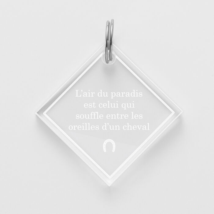 Médaille cheval personnalisée acrylique Losange M