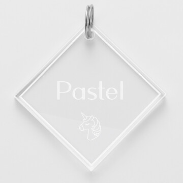 Médaille cheval personnalisée acrylique Losange M