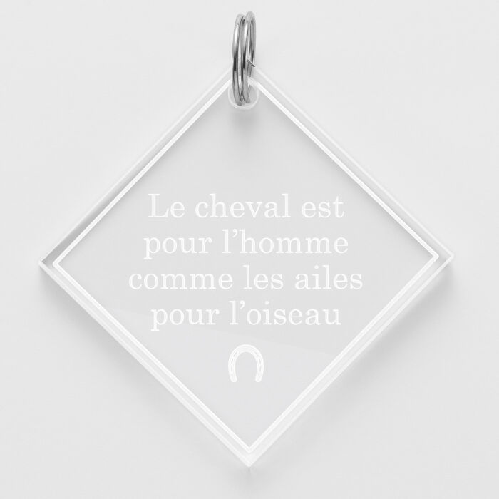 Médaille cheval personnalisée acrylique Losange M