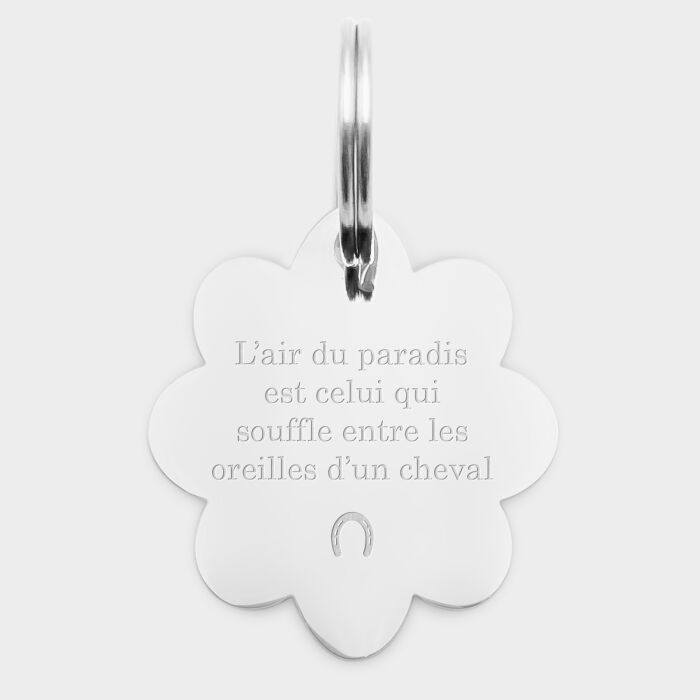 Médaille cheval personnalisée acier inoxydable fleur M