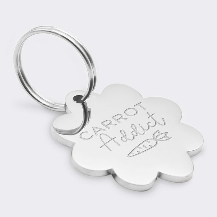 Médaille cheval personnalisée acier inoxydable fleur M