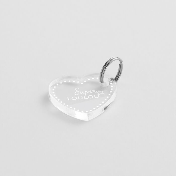 Médaille cheval personnalisée acrylique cœur XS