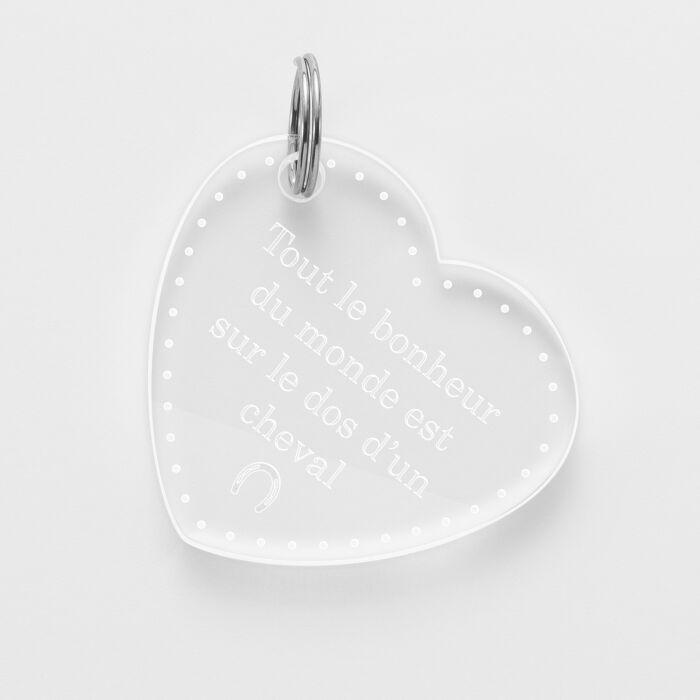 Médaille cheval personnalisée acrylique cœur M