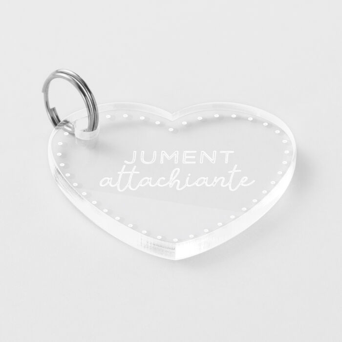 Médaille cheval personnalisée acrylique cœur M