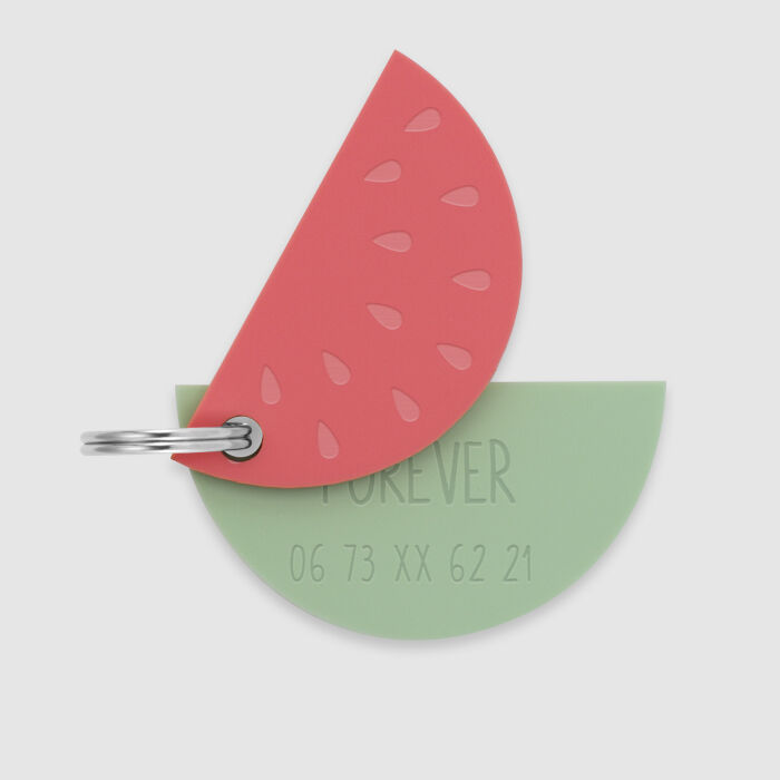 Médaille cheval personnalisée acrylique coloré Pastèque S