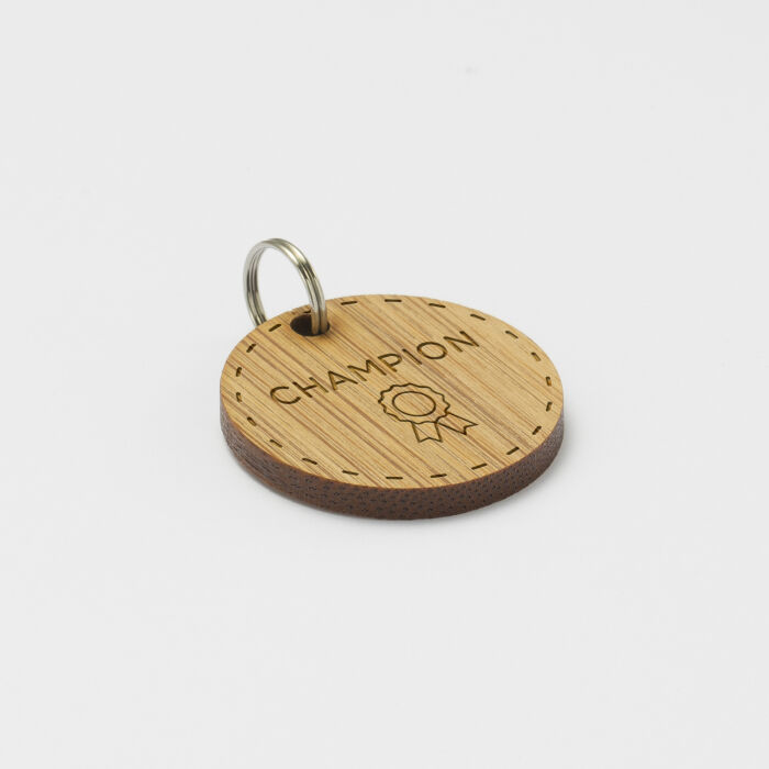 Médaille cheval personnalisée bois ronde M