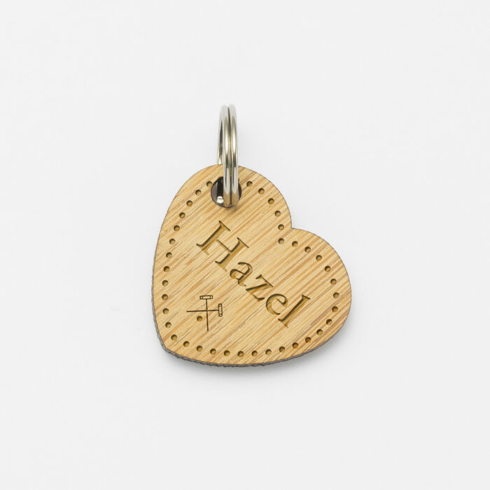 Médaille cheval personnalisée bois cœur XS