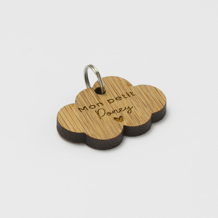 Médaille cheval personnalisée bois Nuage XS