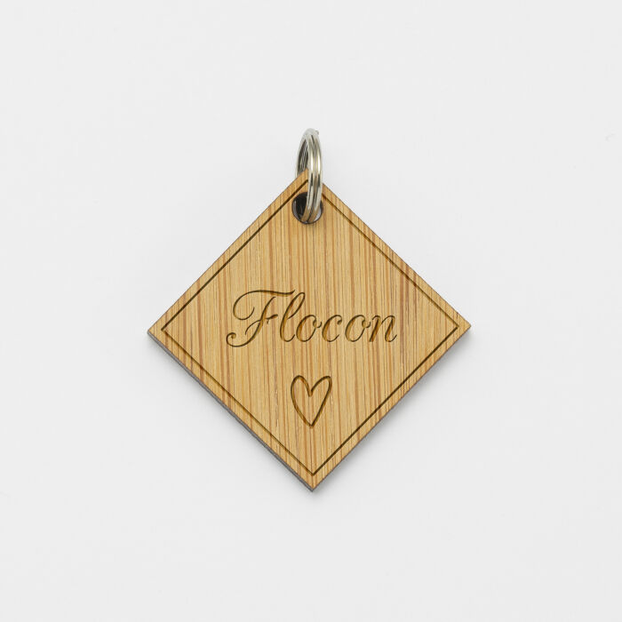 Médaille cheval personnalisée bois Losange M