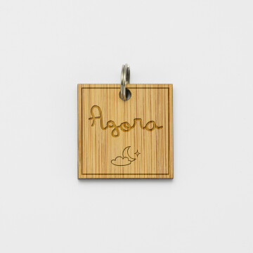 Médaille cheval personnalisée bois Carrée M