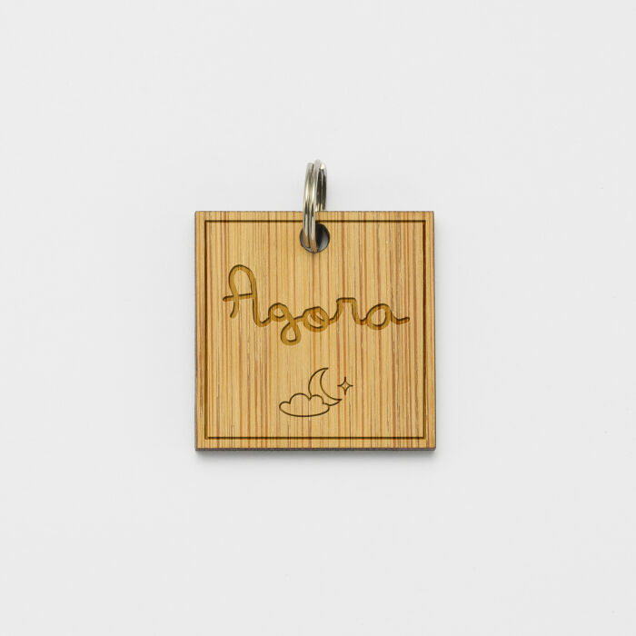 Médaille cheval personnalisée bois Carrée M