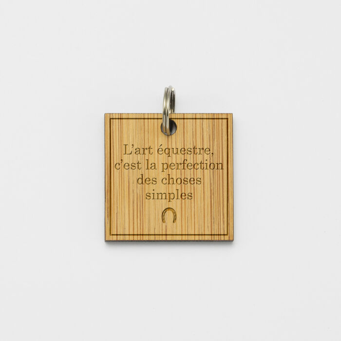 Médaille cheval personnalisée bois Carrée M
