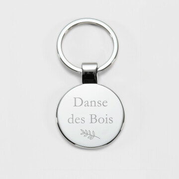 Porte-clés cavalier personnalisé gravé acier rond 37 mm