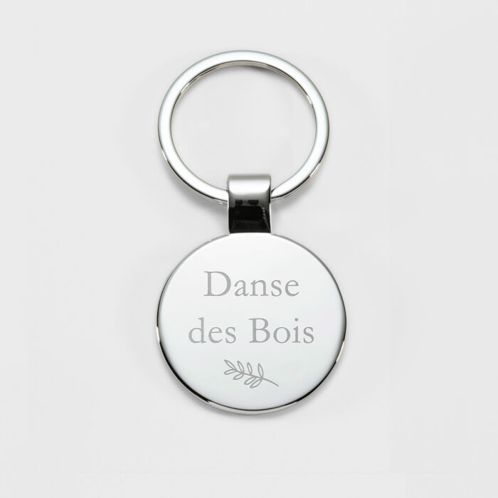 Porte-clés cavalier personnalisé gravé acier rond 37 mm