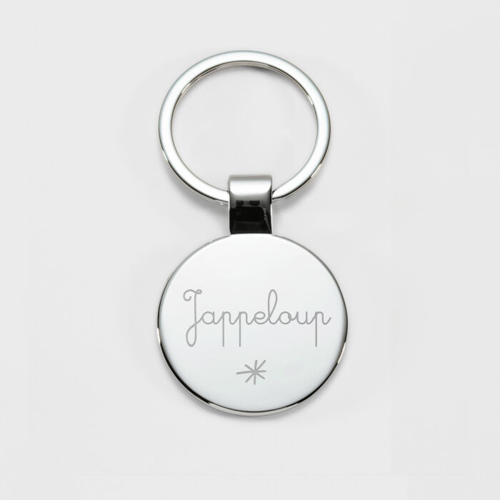 Porte-clés cavalier personnalisé gravé acier rond 37 mm